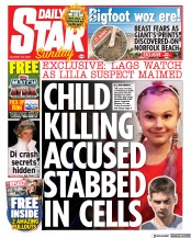 Daily Star Sunday () Newspaper Front Page for 28 August 2022
