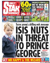 Daily Star Sunday () Newspaper Front Page for 29 October 2017