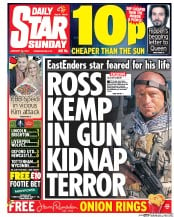 Daily Star Sunday () Newspaper Front Page for 29 January 2017