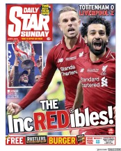 Daily Star Sunday () Newspaper Front Page for 2 June 2019