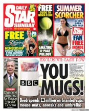 Daily Star Sunday () Newspaper Front Page for 30 June 2019
