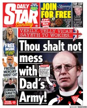 Daily Star Sunday () Newspaper Front Page for 3 October 2021