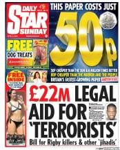 Daily Star Sunday () Newspaper Front Page for 3 April 2016