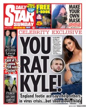 Daily Star Sunday () Newspaper Front Page for 5 April 2020