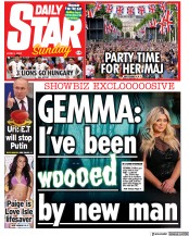 Daily Star Sunday () Newspaper Front Page for 5 June 2022