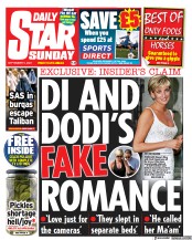 Daily Star Sunday () Newspaper Front Page for 5 September 2021
