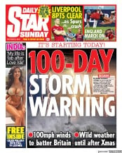 Daily Star Sunday () Newspaper Front Page for 6 October 2019