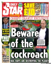 Daily Star Sunday () Newspaper Front Page for 6 November 2022