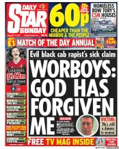 Daily Star Sunday () Newspaper Front Page for 7 January 2018