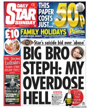 Daily Star Sunday () Newspaper Front Page for 7 February 2016