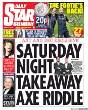 Daily Star Sunday () Newspaper Front Page for 7 April 2019