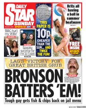 Daily Star Sunday () Newspaper Front Page for 9 August 2020