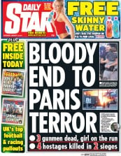 Daily Star Sunday () Newspaper Front Page for 10 January 2015