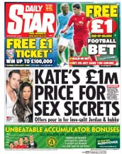 Daily Star Sunday () Newspaper Front Page for 10 May 2014