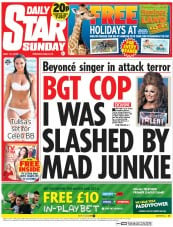 Daily Star Sunday () Newspaper Front Page for 10 May 2015