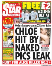 Daily Star Sunday () Newspaper Front Page for 12 October 2014