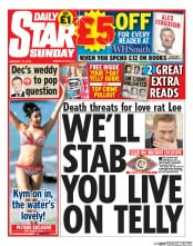 Daily Star Sunday () Newspaper Front Page for 12 January 2014