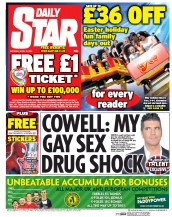 Daily Star Sunday () Newspaper Front Page for 12 April 2014