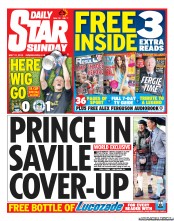 Daily Star Sunday () Newspaper Front Page for 12 May 2013