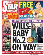 Daily Star Sunday () Newspaper Front Page for 13 April 2014