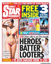 Daily Star Sunday () Newspaper Front Page for 14 August 2011