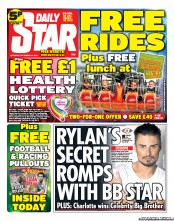 Daily Star Sunday () Newspaper Front Page for 14 September 2013
