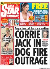 Daily Star Sunday () Newspaper Front Page for 14 September 2014