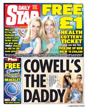 Daily Star Sunday () Newspaper Front Page for 15 February 2014