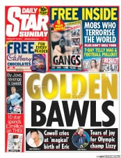 Daily Star Sunday () Newspaper Front Page for 16 February 2014