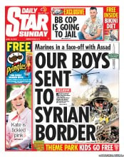 Daily Star Sunday () Newspaper Front Page for 16 June 2013