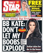 Daily Star Sunday () Newspaper Front Page for 17 January 2015