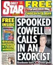 Daily Star Sunday () Newspaper Front Page for 18 October 2014