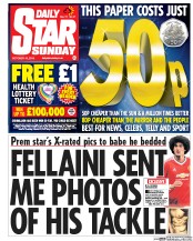Daily Star Sunday () Newspaper Front Page for 18 October 2015