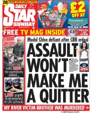 Daily Star Sunday () Newspaper Front Page for 18 January 2015