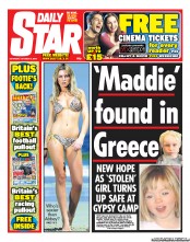 Daily Star Sunday () Newspaper Front Page for 19 October 2013
