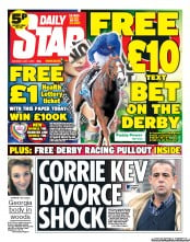 Daily Star Sunday () Newspaper Front Page for 1 June 2013