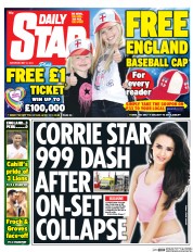 Daily Star Sunday () Newspaper Front Page for 1 June 2014