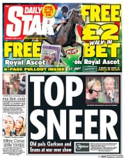 Daily Star Sunday () Newspaper Front Page for 20 June 2015