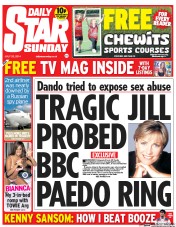 Daily Star Sunday () Newspaper Front Page for 20 July 2014