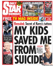 Daily Star Sunday () Newspaper Front Page for 20 September 2015