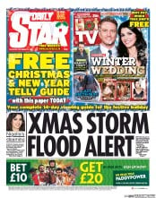 Daily Star Sunday () Newspaper Front Page for 21 December 2013
