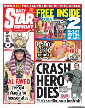 Daily Star Sunday () Newspaper Front Page for 21 August 2011