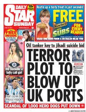 Daily Star Sunday () Newspaper Front Page for 22 June 2014