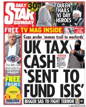 Daily Star Sunday () Newspaper Front Page for 22 August 2015