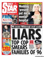 Daily Star Sunday () Newspaper Front Page for 24 February 2013