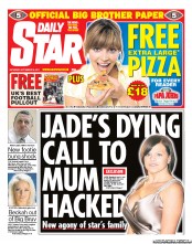 Daily Star Sunday () Newspaper Front Page for 24 September 2011