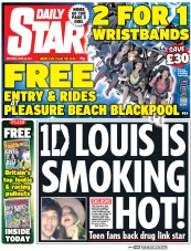 Daily Star Sunday () Newspaper Front Page for 25 April 2015