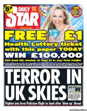 Daily Star Sunday () Newspaper Front Page for 25 May 2013