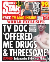 Daily Star Sunday () Newspaper Front Page for 25 July 2015