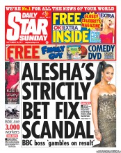 Daily Star Sunday () Newspaper Front Page for 25 September 2011